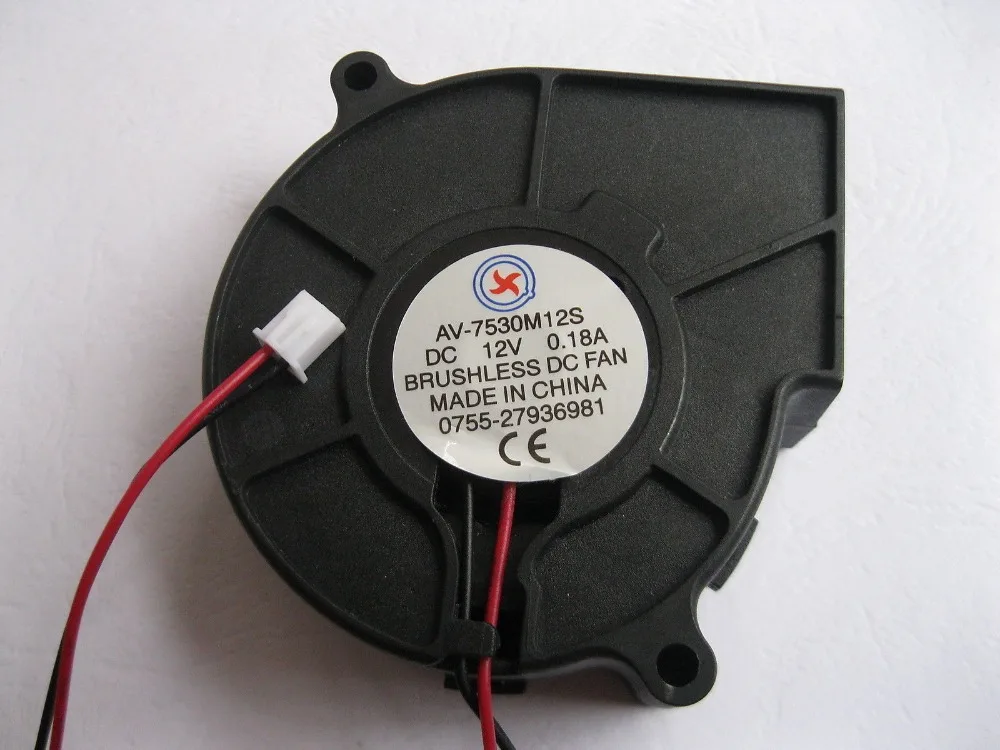 

1 Pcs Brushless DC Cooling Blower Fan 7530S 12V 0.18A 75x75x30mm