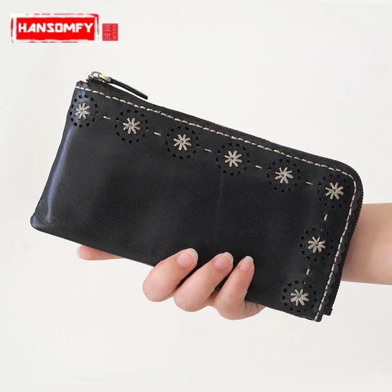 New Women Long wallet ladies leather handbags large capacity female bag Korean multi-functional zipper hand Vintage wallet New Women Long wallet ladies leather handbags large capacity female bag Korean multi-functional zipper hand Vintage wallet