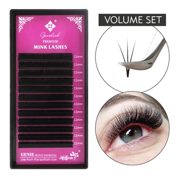 GENIELASH individual eyelash extension supplies make up premium mega volume lash extensions mink individual lashes hybridlashes