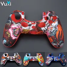 YuXi мягкий силиконовый Камуфляжный защитный кожаный резиновый чехол для sony Dualshock 4 PS4 DS4 Pro тонкий контроллер