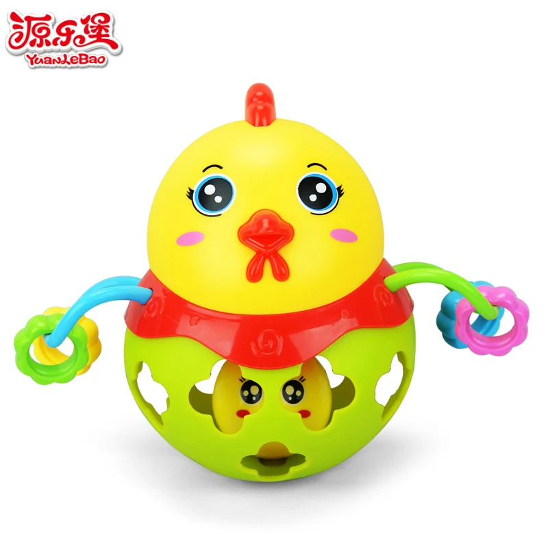 

New Chicks Baby Rattles Intelligence Grasping Gums Plastic Hand Shaker Bell Funny Educational Mobiles Music Toys Birthday Gifts
