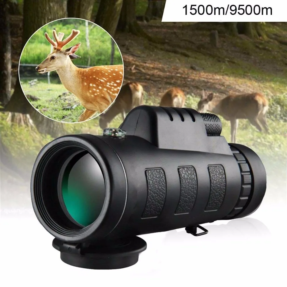 40X60 BAK4 Monocular Telescope HD Mini Outdoor Hunting Camping Scopes With Compass Phone Clip Tripod | Инструменты