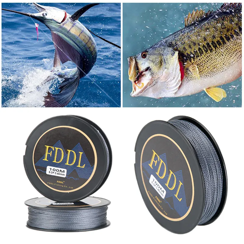 

100M PE 4 Braided Fishing Line Practical Super Power Fit Any Rods Transparent waterproof Anti-aging line durable fishing