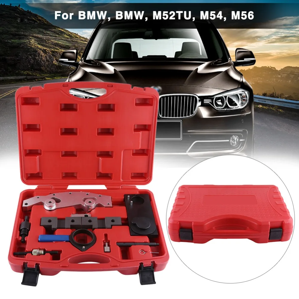 

Oversea 9pcs Car Engine Timing Tool Kit Camshaft Locking Setting for BMW M52 M52TU M54 M56 Engine Repair Tools