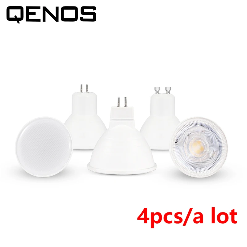 QENOS 4ps GU5.3 GU10 MR16 LED Bulb 6W 220V Led Lamp GU Lampada MR LED