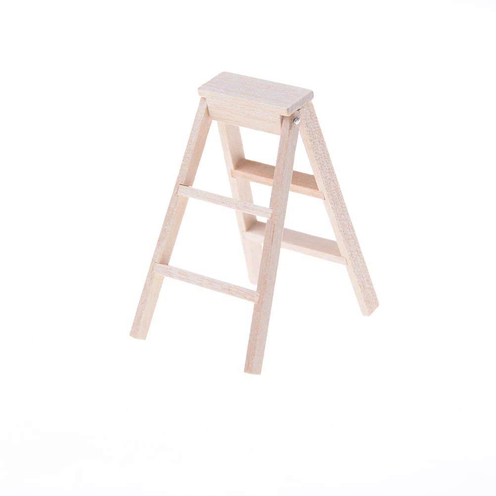 

1:12 High Stepladder Dollhouse Miniature Furniture Wooden Ladder 6*3 cm Home Decor