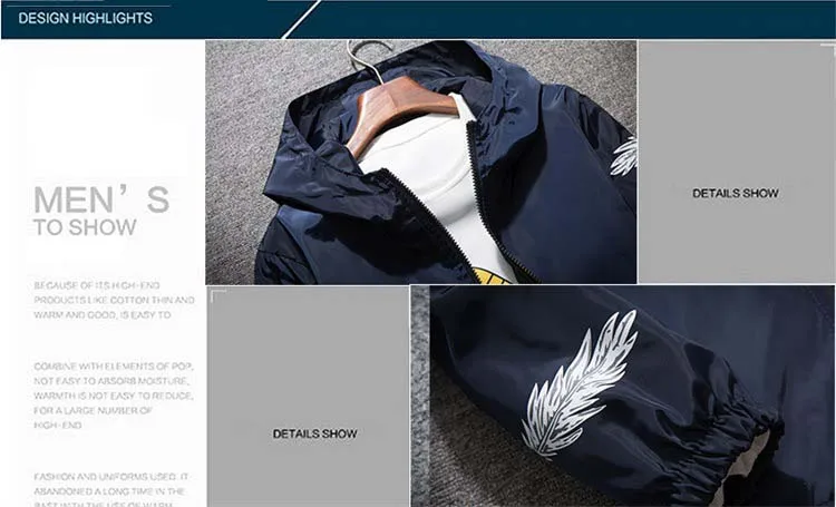 Новое поступление Демисезонный Для мужчин Куртки однотонный Модные пальто мужские повседневные приталенные принт бомбардировщик куртка, мужское пальто Одежда высшего качества M-7XL