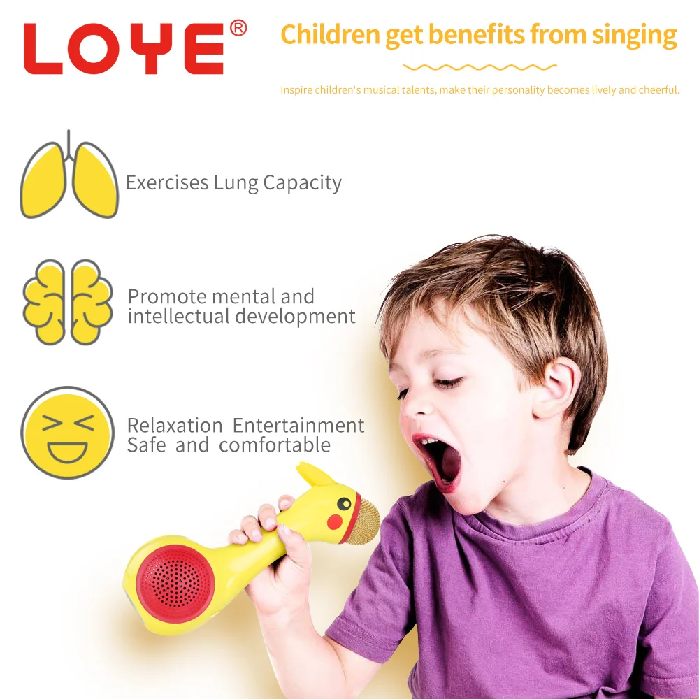 LOYE LY-704K Children Bluetooth Smart Early Educational Machine Microphone Musical Toys for Kids Intelligence Support TF Card