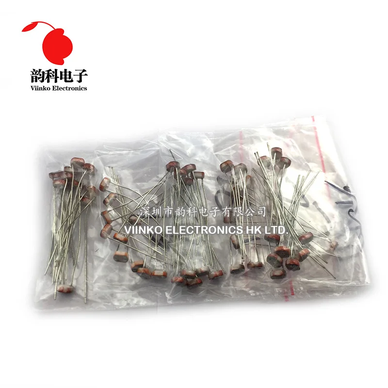 

50pcs 5 values * 10pcs LDR Photo Light Sensitive Resistor Photoelectric Photoresistor Kit for 5516 5528 5537 5539 5549