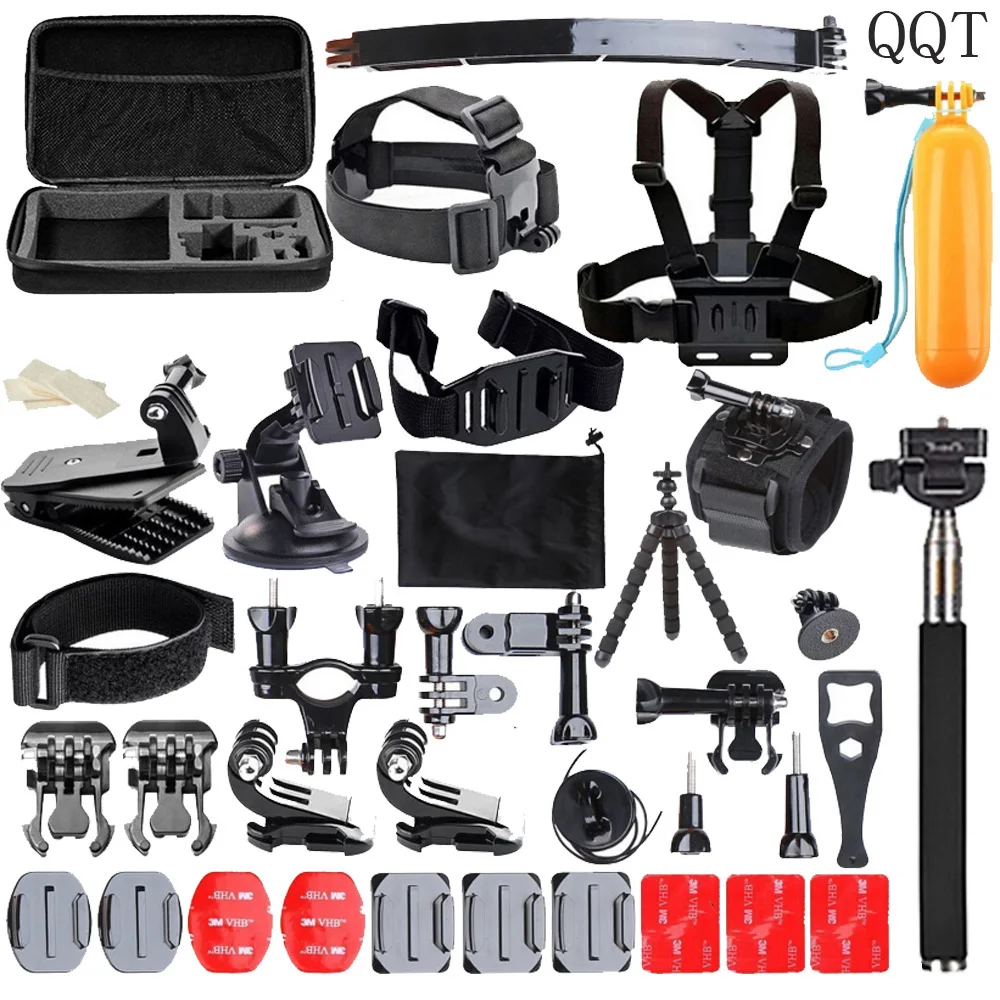 QQT for Gopro accessories set for go pro hero 7 6 5 4 3 2 mounting kit for SJ4000 Eken / SOOCOO / x
