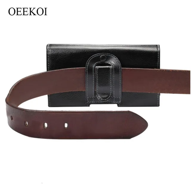 $US $9.59 OEEKOI Genuine Leather Belt Clip Lichee Pattern Vertical Pouch Cover Case for Amazon smartphone Fir