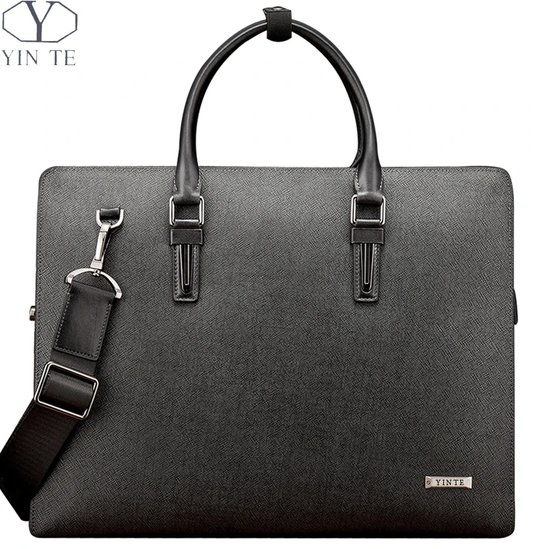 YINTE Fashion Men's Briefcase Business Leather Handbag Men's Thin Section Handbag Lightweight Totes With Lock Portfolio T8511-5 Wholesale Luggage & Bags