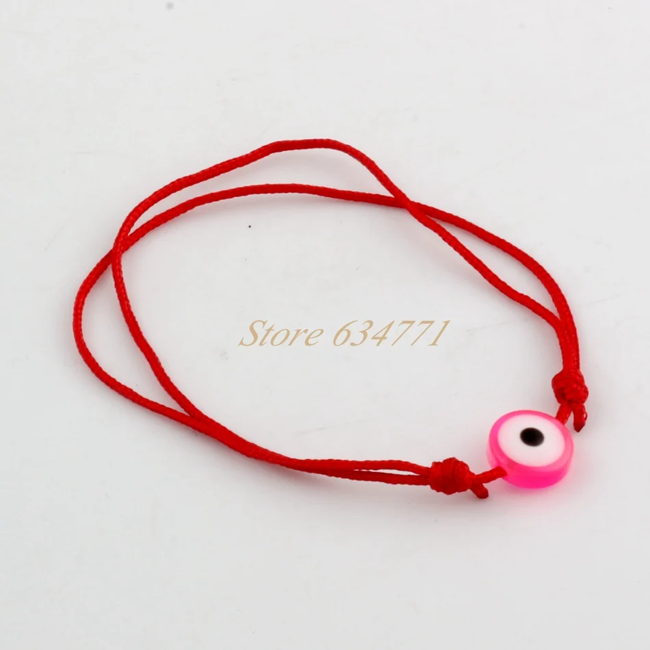 Hot 100pcs Kabbalah Red String Bracelet Mix Color Resin Eye Bead 100pcs Kabbalah Red String Bracelet Mix Color Resin Eye Bead Protection Health Luck Hiness Bracelets In Charm From Jewelry Accessories