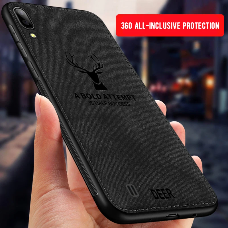 

Full Cover Case For Samsung Galaxy M10 M20 A30 A50 Fabric Embossed Deer TPU Case For Samsung A 30 50 M 10 M20 Silicon Phone Case