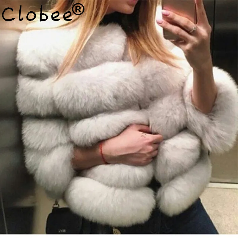 

2019 Winter new winter coat imported fox fur fur short jacket coat the whole leather imitation fur artificial fur coat