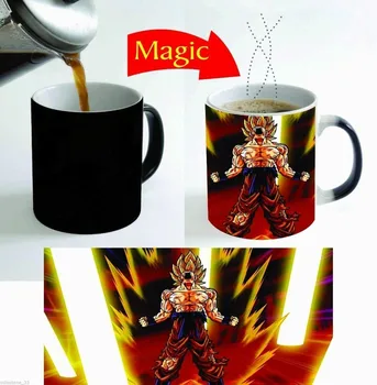 

Goku Mugs Dragon Ball Z Mug Heat Sensitive Mug Coffee Transforming Heat Reveal Ceramic Porcelain Tea Cups