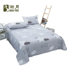 Home Simple Cartoon Color Flat Bed Sheet King Size Cotton Blend Printed Queen Size Flat Sheets Bed Sheets And Pillowcase Covers