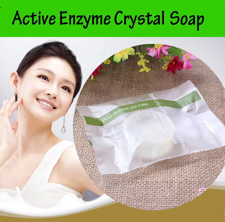 1PCS Natural active enzyme crystal skin whitening soap 