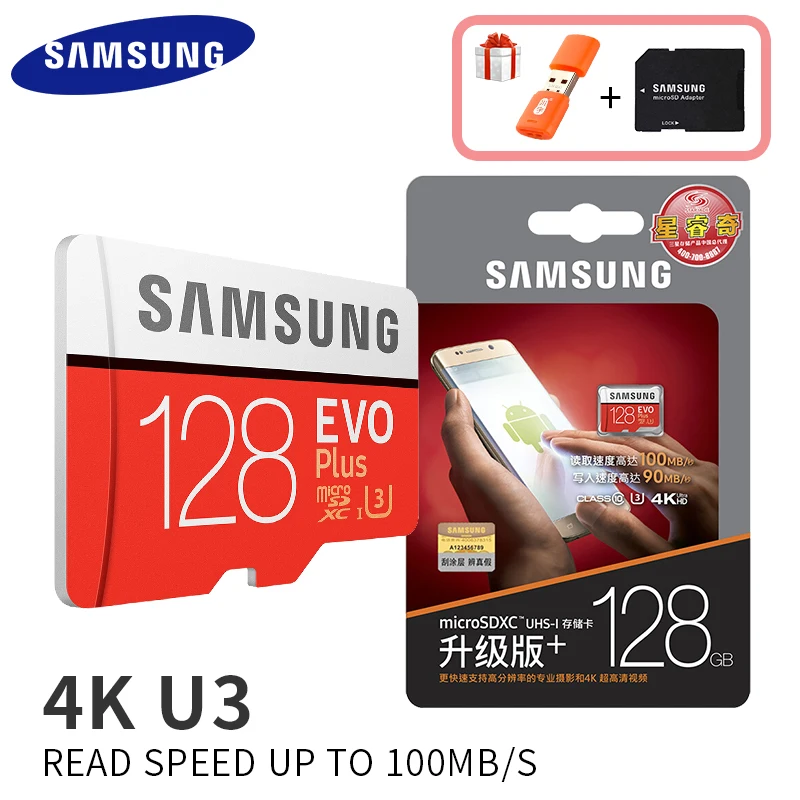 Карта памяти SAMSUNG EVO 32G 95 МБ/с. SDHC MicroSD 64GB 128GB 256GB 4K 100 МБ/с. SDXC Class 10 Micro SD C10 UHS TF Транс флеш-карты