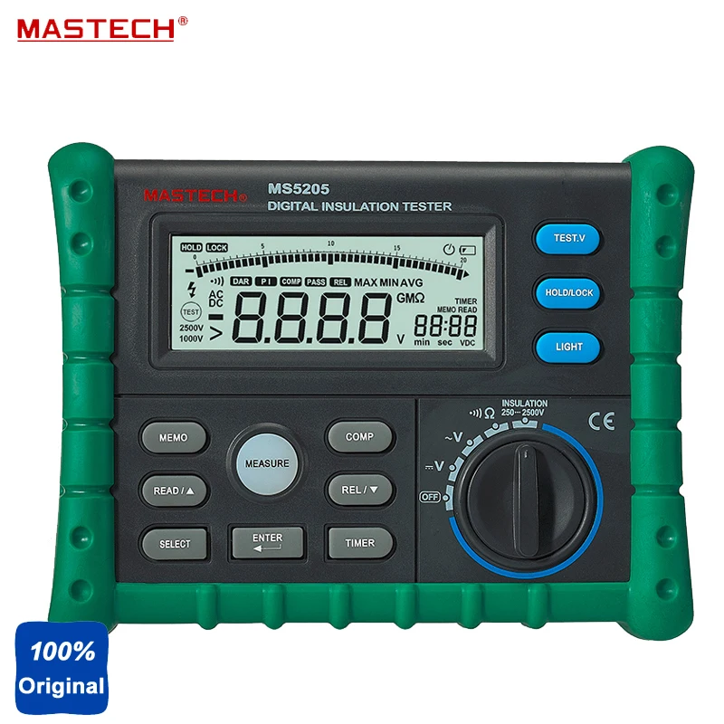 

MegOhm Meter Mastech MS5205 Megameter 2500V Digital Insulation Tester