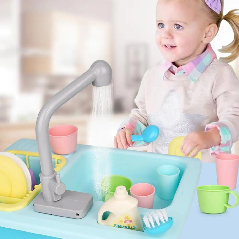 

Plastic Simulation Electric Dishwasher Sink Pretend Play Kitchen Toy Sets Kids Puzzle Early Education Toys For Birthday Gifts