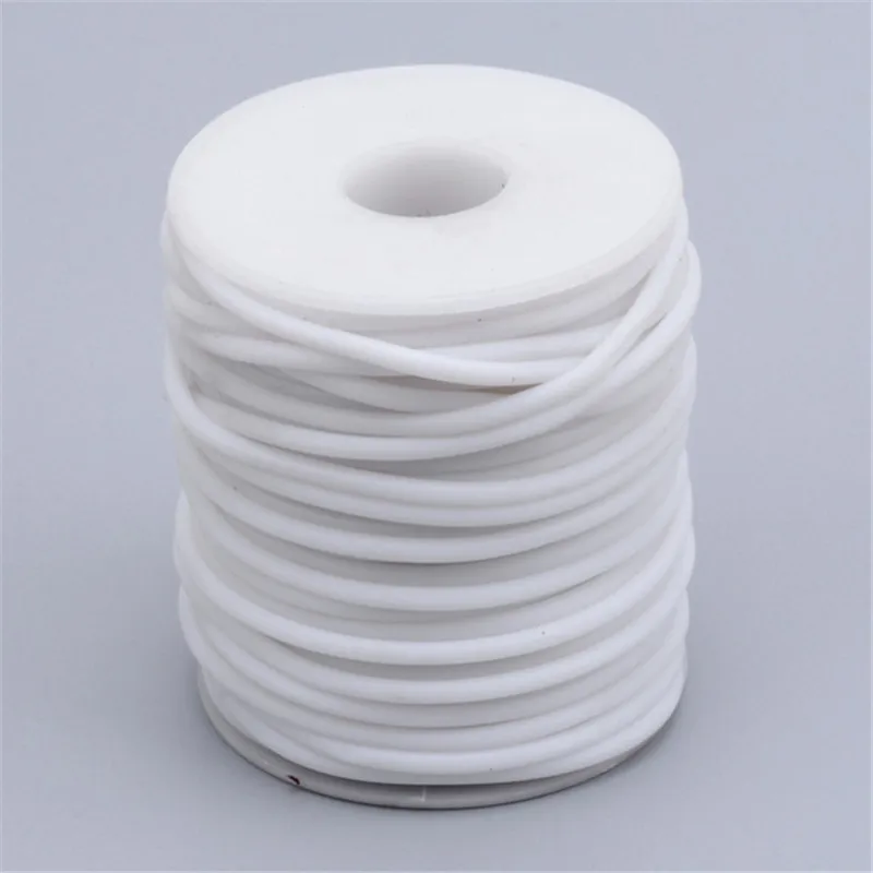 Pandahall полые трубы ПВХ трубчатый резиновый шнур 15 цветов для изготовления ювелирных изделий обернутый вокруг белой пластиковой катушки, 2 мм, отверстие: 1 мм - Цвет: White