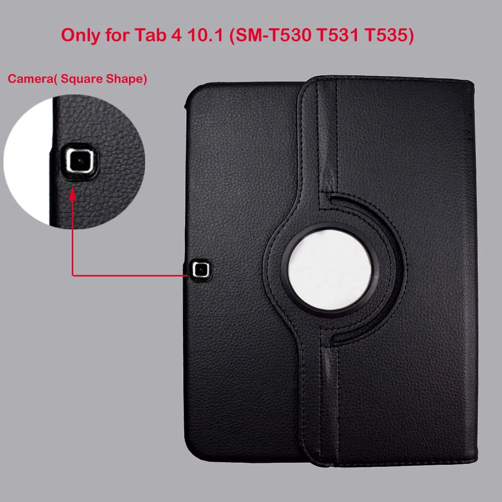 Tab 4 10,1 T530 T531 T535 360 Вращающийся искусственная кожа смарт-чехол для Samsung Galaxy Tab 4 10,1 флип чехол с магнитом состояния заданием будильника