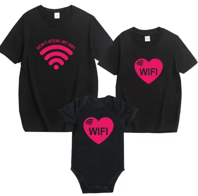 Летняя футболка для всей семьи одежда «Мама и я» г. Одинаковые футболки для семьи с надписью «Love wifi battery» модный Семейный комплект одежды, футболки, топы - Цвет: price is a T-shirt