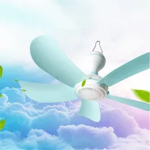 220 В синий 8 Вт бесшумный пластиковый энергосберегающий мини-потолочный вентилятор 5 поворот страницы вентилятор подвесной мягкий ветер бытовой