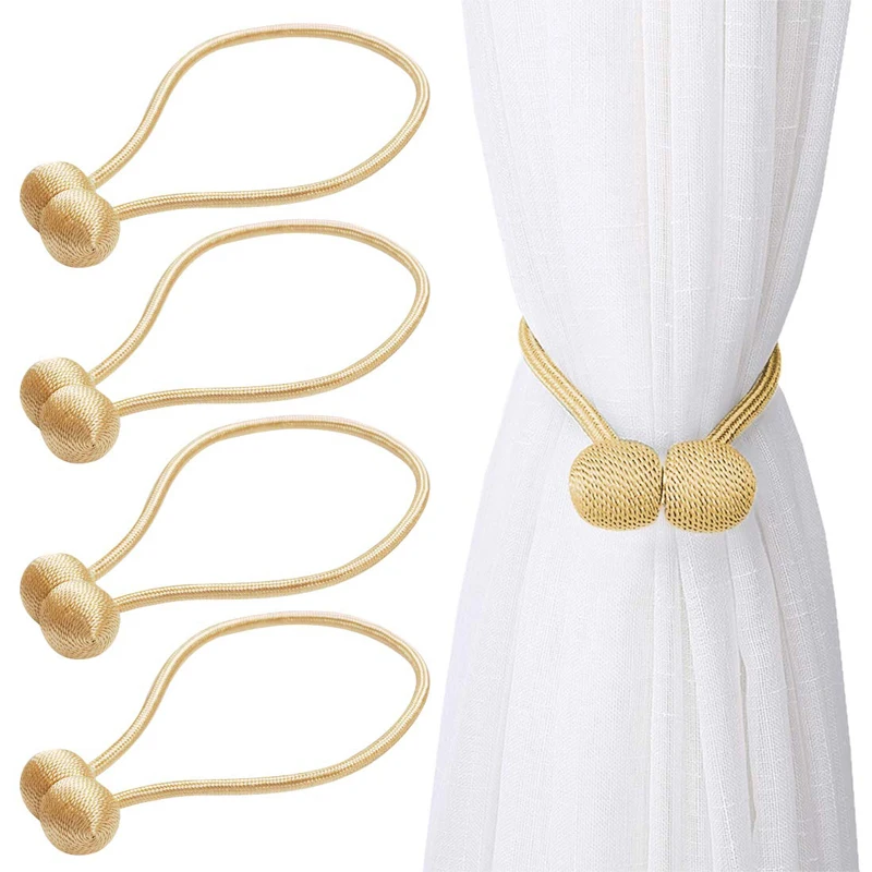 1 PC Magnetic Curtain Tiebacks Decorative Drapes Tie Backs Window Curtain Weave Holdbacks for Wide and Thick Window Drapries