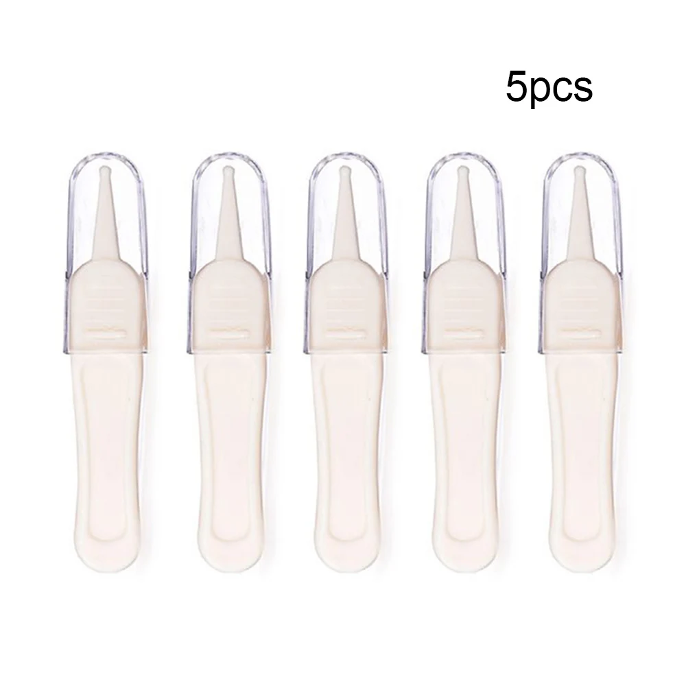 5PCS Baby Care Ear Nose Navel Cleaning Tweezers Safety Forceps Plastic Cleaner Clip