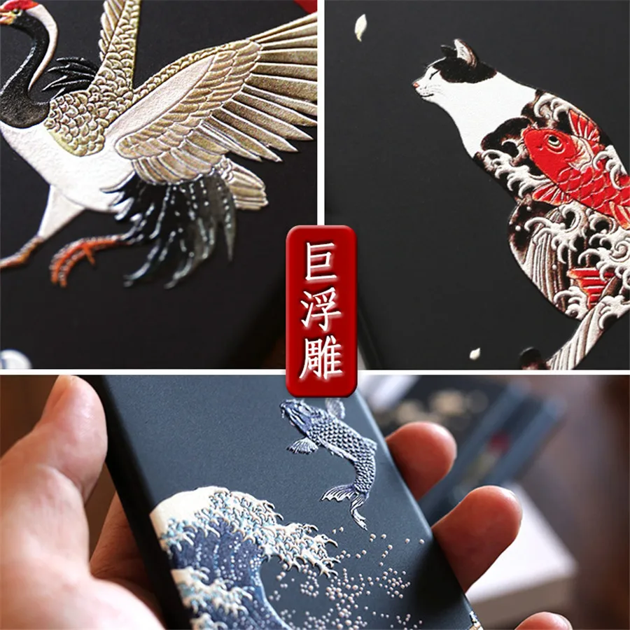 Отличный рельефный чехол для телефона huawei P30 чехол Kanagawa Waves Carp Cranes 3D гигантский рельефный чехол для huawei P30 Pro