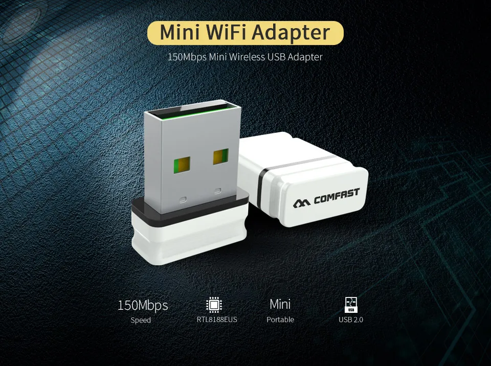 Comfast мини модуль сетевой карты ноутбук 150 Мбит/с USB2.0 беспроводной адаптер wifi точки доступа беспроводной ключ RTL8188EU CF-WU810N