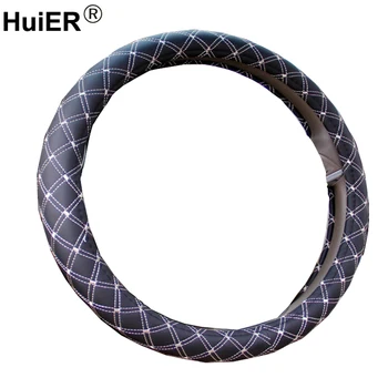 

HuiER Car Steering Wheel Cover Korean Fashion Style Car Styling Anti-Slip 4 Seasons Universal Car Steering Wheel Car Protector