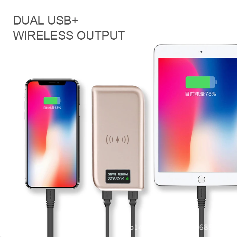 Tollcuudda 10000mAh Portable Power Bank Dual USB External Battery Poverbank For Xiaomi Qi Wireless Charging Pad Wireless Charger Tollcuudda 10000mAh Portable Power Bank Dual USB External Battery Poverbank For Xiaomi Qi Wireless Charging Pad Wireless Charger