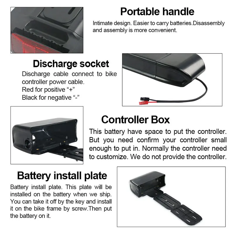 Flash Deal E-Bike Rear Rack Battery 48V 17Ah Samsung Cell 17.4Ah Lithium ion Batteries For 1000W Bafang BBSHD 750W BBS03 Electric Bicycle 5