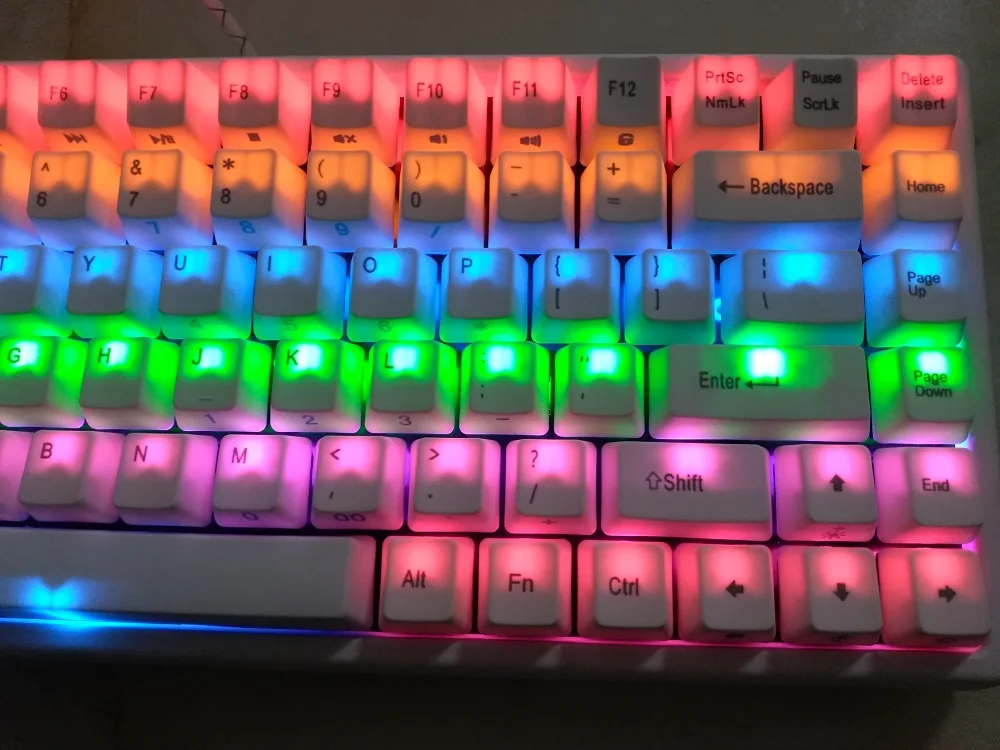 Разноцветный светодиодный keycool 84 PBT компактная мини механическая клавиатура kailh mx синие переключатели игровая клавиатура
