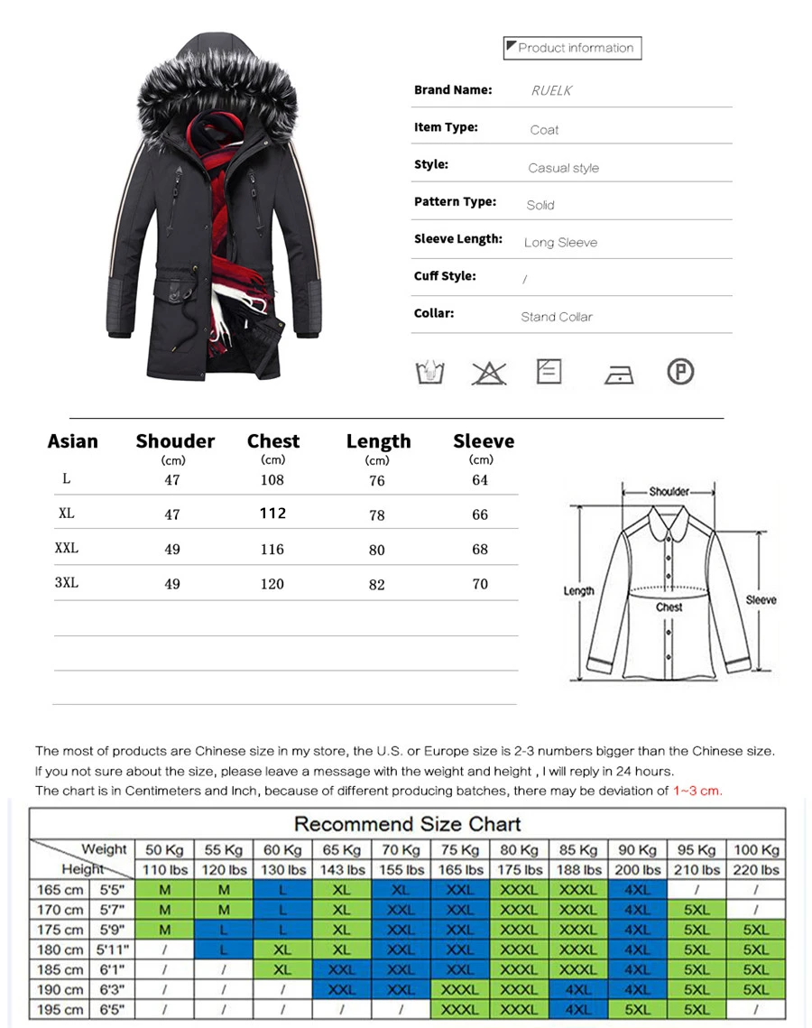 RUELK New Winter Men Cotton Clothing Parkas Fashion Quality Cotton Padded Winter Thick Warm Soft Brand Hooded Male Parkas