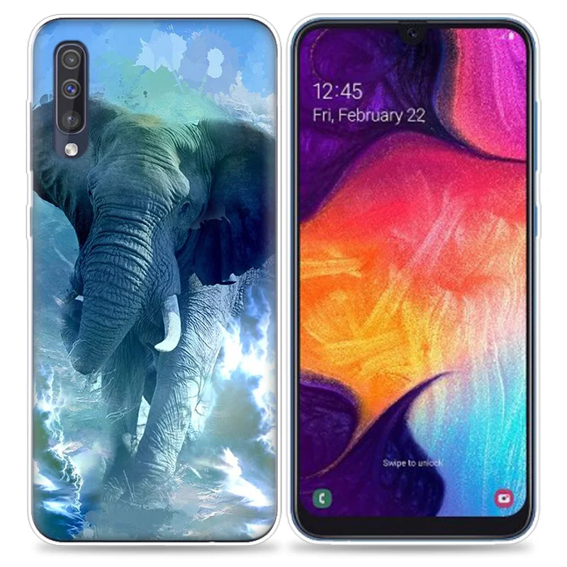 Чехол с милым слоном для Samsung Galaxy A50 A70 A80 A60 A40 A30 A20 A10 M30 M20 M10 A6 A8 Plus A5 A7 A9 2018 чехол