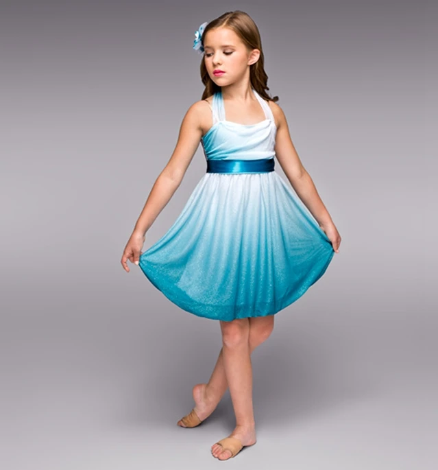 Children's Modern Ballet Dance Clothing Performance Grace Gradient Dress Stage | Тематическая одежда и униформа