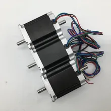 3 pcs Nema23 Duplo Eixo Stepper Motor 57*76mm 3A 1.8Nm 260Oz-in 2ph 4 Fios de Alto Torque para torno CNC Router