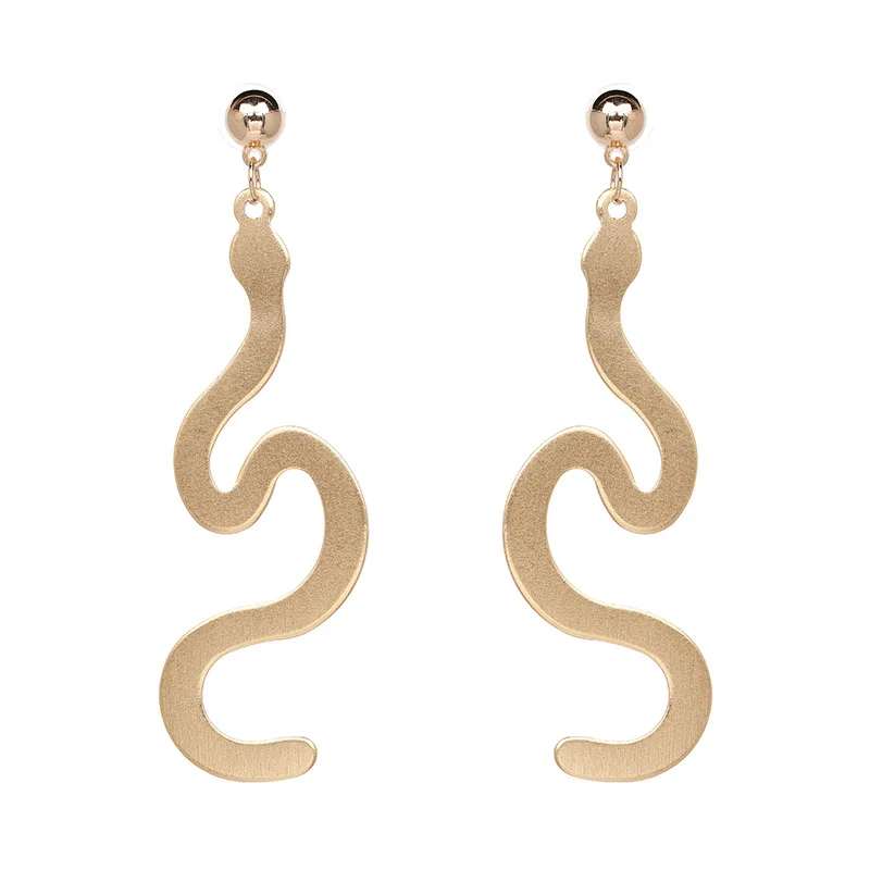 

Shiny Side New Fashion Brand Jewelry Za Simple Animal Stud Earrings for Women Gift Long Snake Earrings Accessories