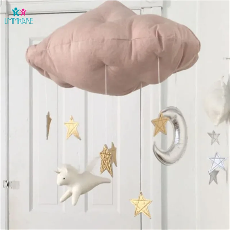 

Baby Bedroom Decoration Cloth Cartoon Cloud Wall Hanging Children Game Tent Bed Curtain Matching Decoration Baby Bedding Sets