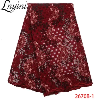 

Latest Organza Lace Fabrics with Sequins Wholesale African Tulle Mesh Lace Fabric Sequins Lace Fabrics for Wedding Dress L2670B