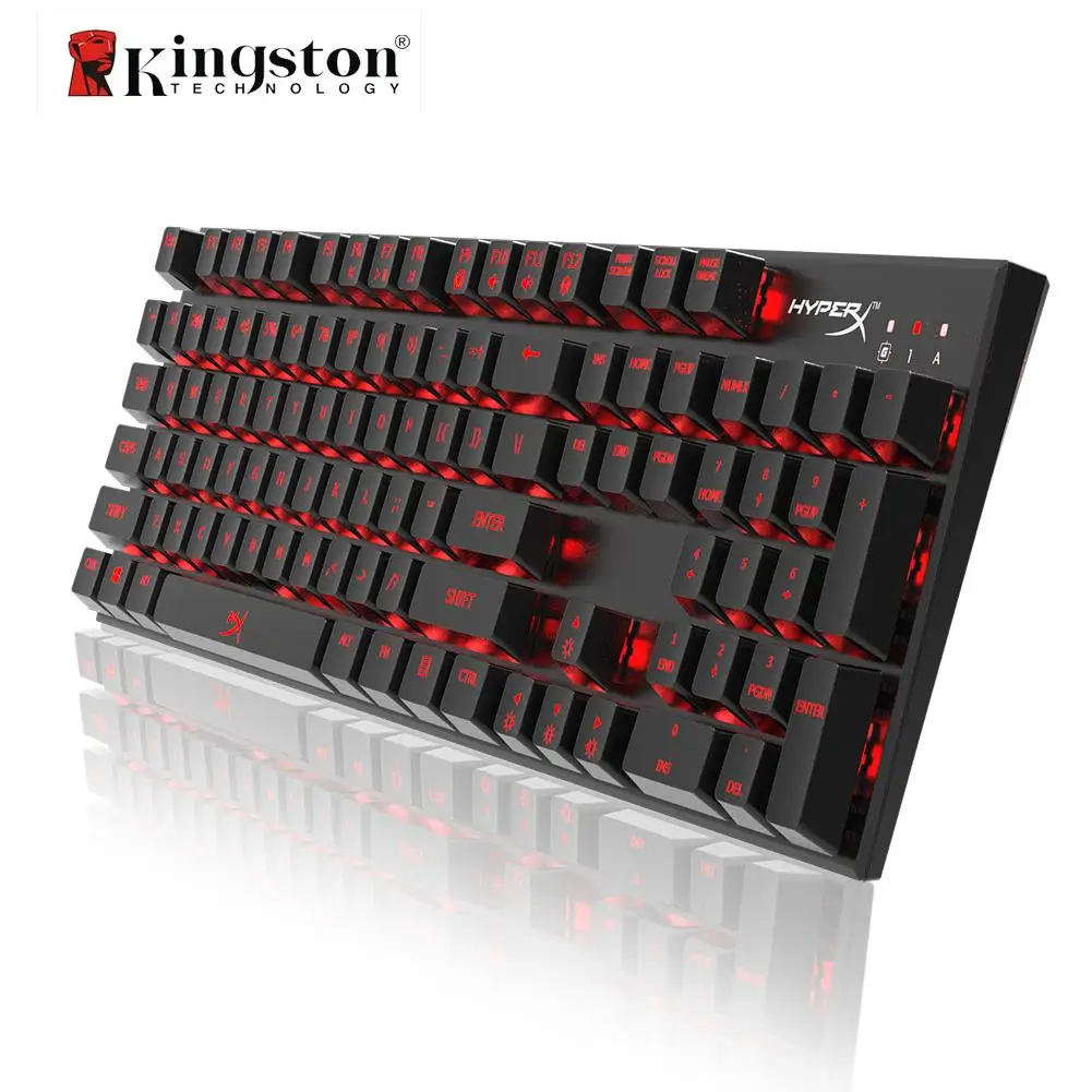 

Kingston HyperX Alloy FPS Mechanical Gaming Keyboard Cherry MX Blue Switches Anti-ghosting 104 Keys Red LED Backlit Backlight