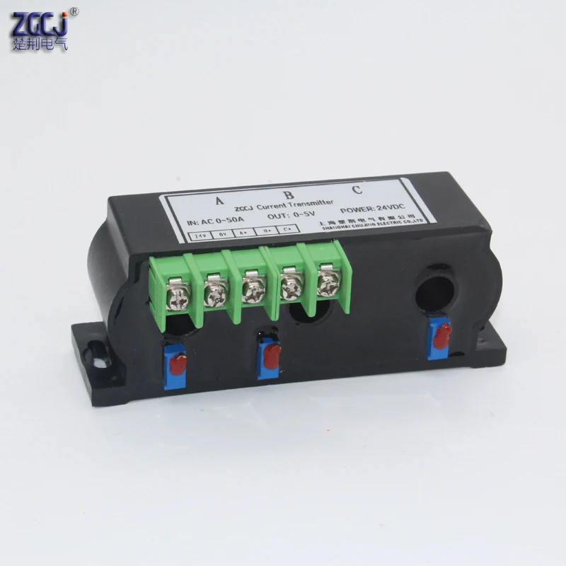 AC 50A 100A перфорация 3 фазный ток передатчик 4-20mA, 0-20mA, 0-5 V, 0-10V из перфорированной 3 фазы амперметр переменного тока преобразователь сигналов