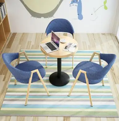 Простой стол для переговоров и стул сочетание офисный Повседневный круглый стол для приема магазин кафе чайный столик - Цвет: 14