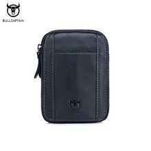 Бренд BULLCAPTAIN, натуральная кожа, Мужская поясная сумка, поясная сумка, сумка для мобильного телефона, двойной дизайн, повседневные дорожные мужские сумки