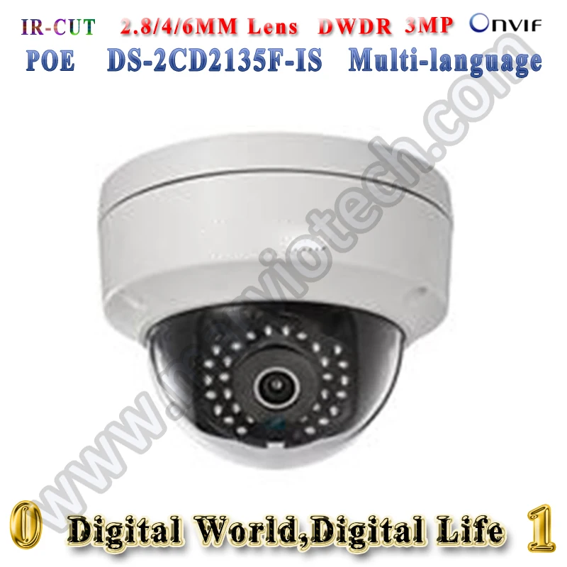  3mp max poe ip camera DS-2CD2135F-IS hd 2mp h265 cctv camera de videovigilancia onvif multi language  camaras de seguridad 
