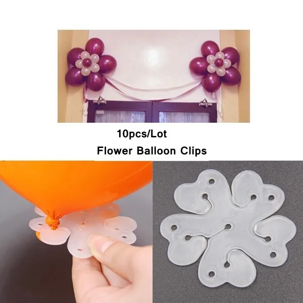 10 шт 12 дюймов мульти конфетти латексные шары металлические воздушные шары Надувное бальное свадебное украшение воздушный шар на день рождения вечерние Декор - Цвет: Flower Clip-10pcs